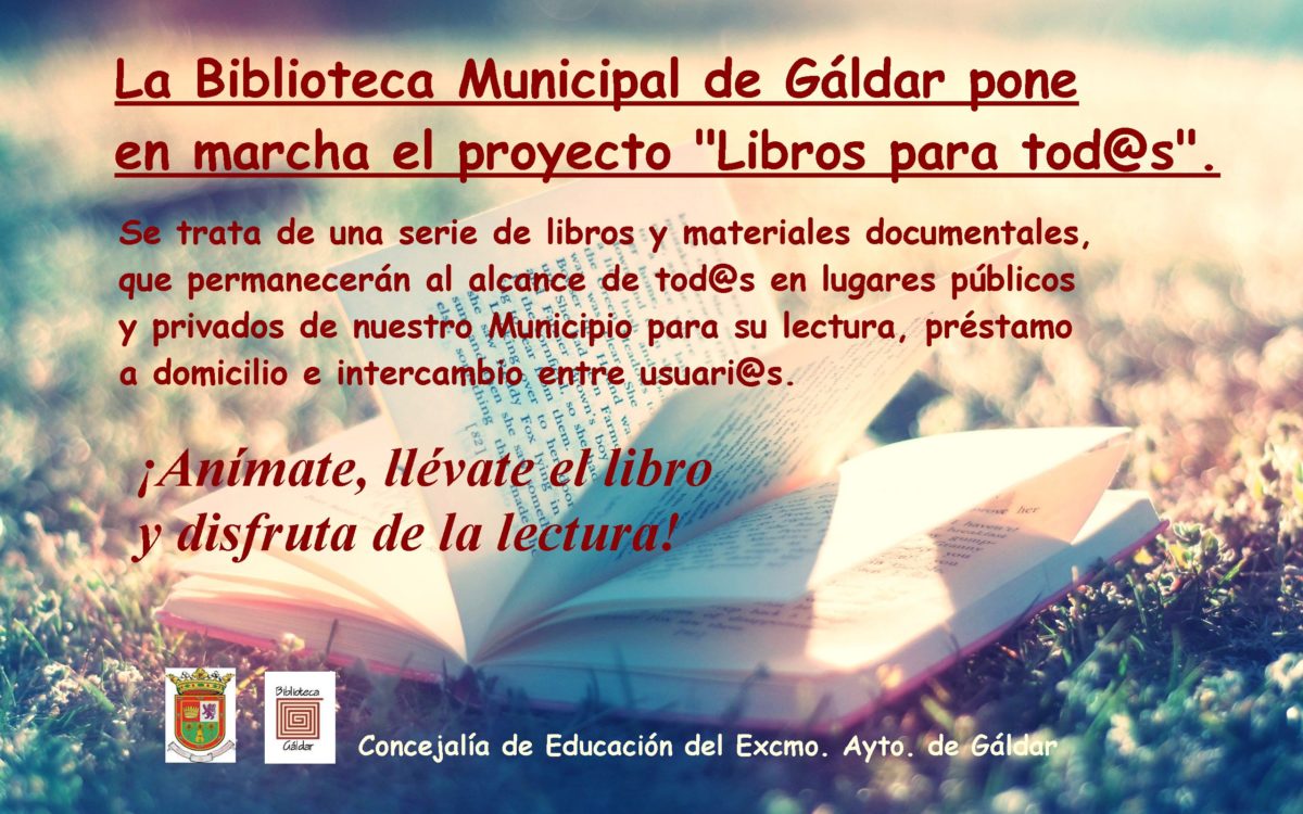 “Libros para tod@s”, el nuevo proyecto para el fomento de la lectura de la Concejalía de Bibliotecas y Archivo de Gáldar