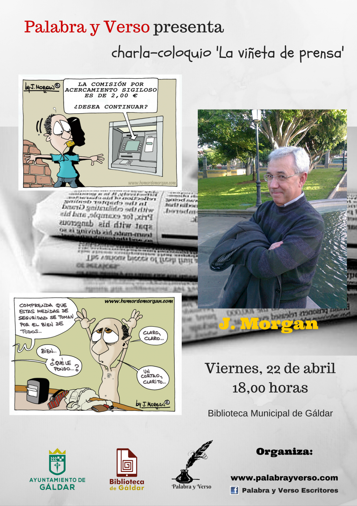 J. Morgan presenta “La Viñeta Periodística” y Carmen Reyes el libro “Amarme es…”