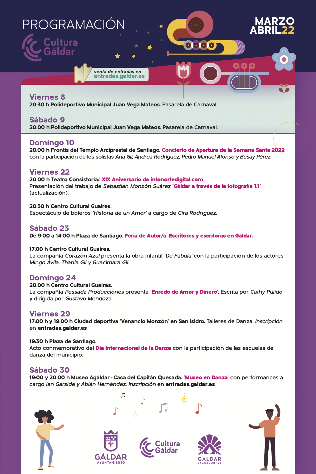 Cultura Gáldar lanza una completa programación cultural para marzo y abril