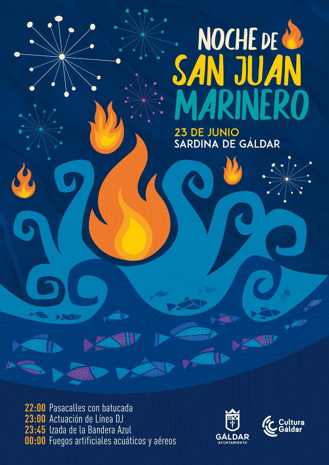 La Noche de San Juan Marinero se vive en Sardina con la izada de la